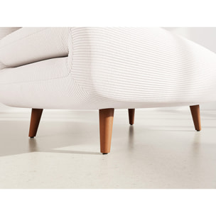 Lumi - Banquette convertible clic-clac 1 place en velours côtelé - Beige