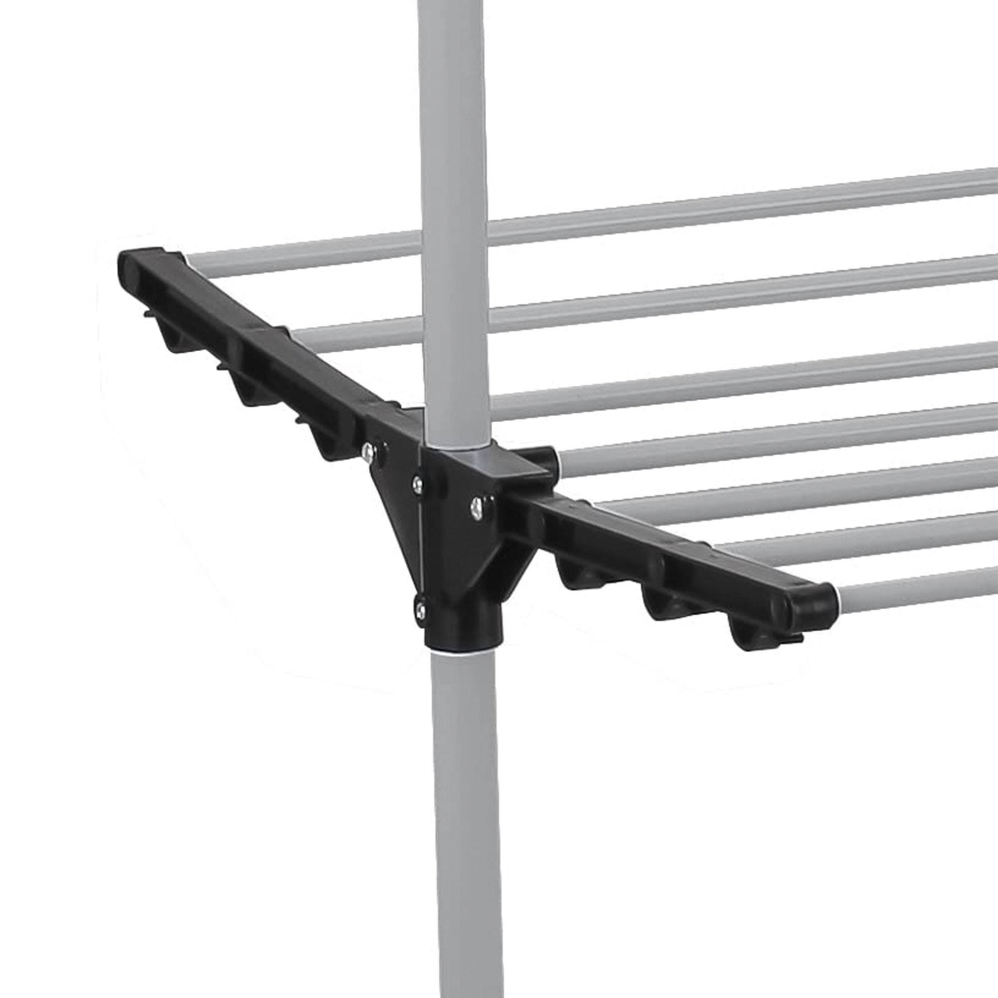 Tendedor de 3 alturas con tubos y 4 ruedas 80x57x165cm