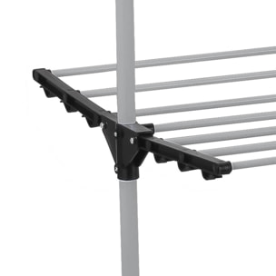 Tendedor de 3 alturas con tubos y 4 ruedas 80x57x165cm