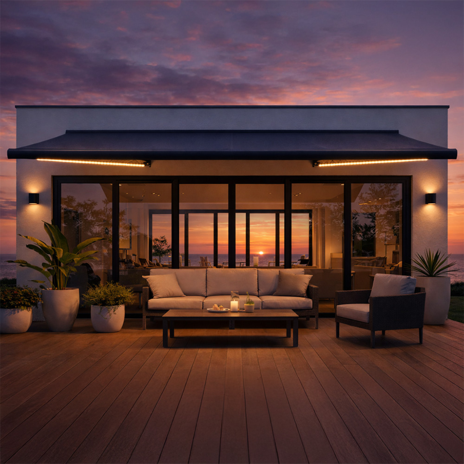 OITIS Store banne LED motorisé 3 x 2,5 m gris