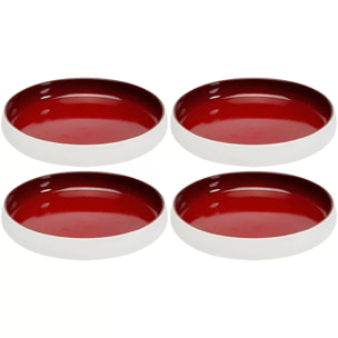 Assiettes creuses Colorino rouges 21cm set de 4 Kare Design