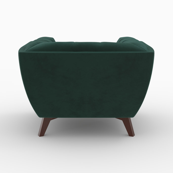 Ensemble canapé et fauteuil en velours vert 4 places - Mona