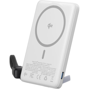 Batterie externe INIU 5000 mAh MagPro slim blanc