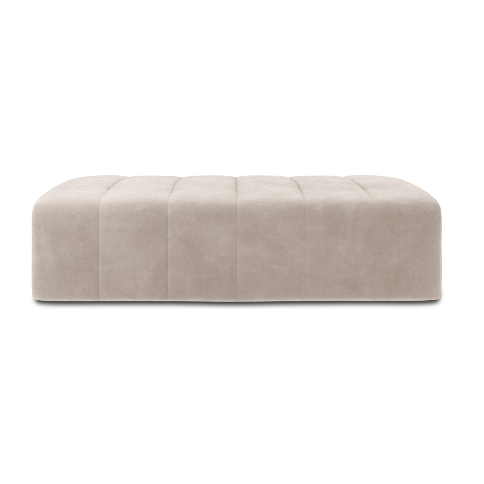 Pouf "Marcel" en velours beige