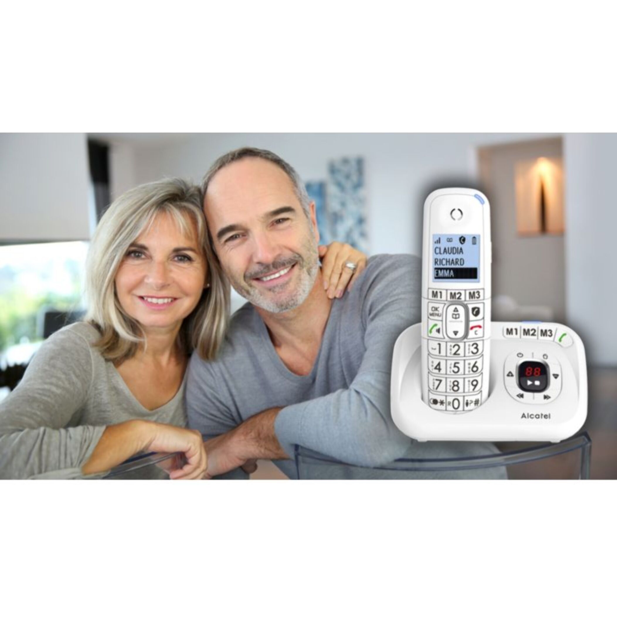 Téléphone sans fil ALCATEL XL785 Voice Trio Blanc