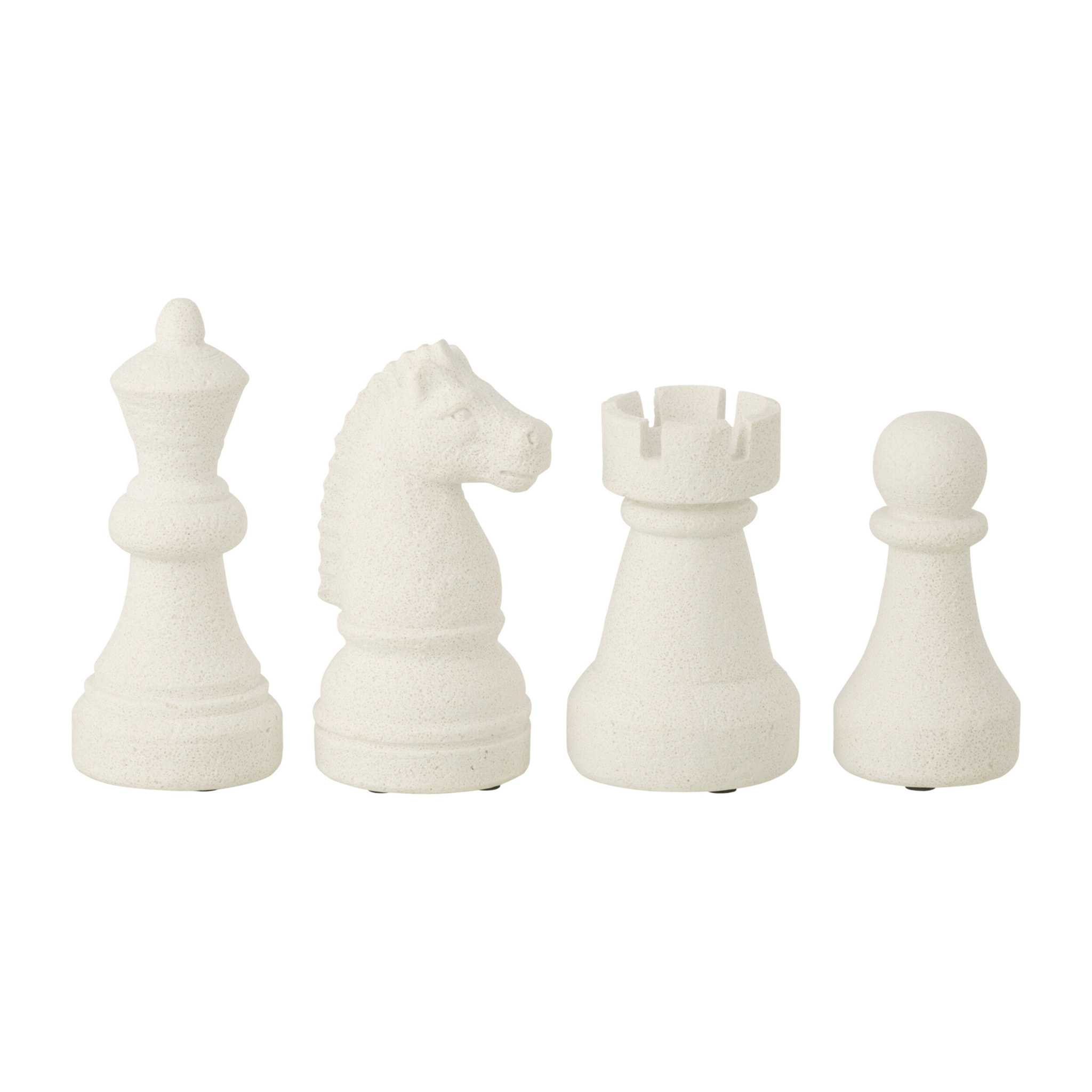 J-Line Pièce D'échecs - polyrésine - blanc - small -  4 pièces