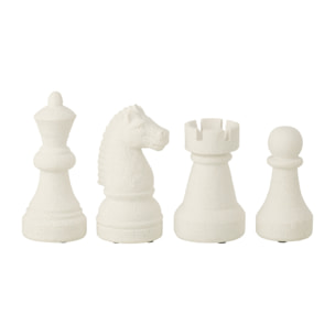 J-Line Pièce D'échecs - polyrésine - blanc - small -  4 pièces