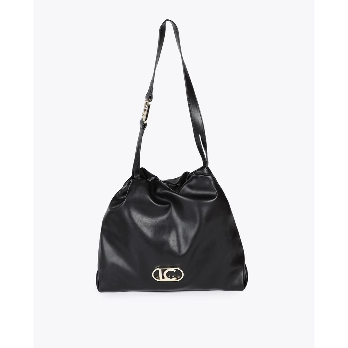 Borsa shopper effetto pelle con logo