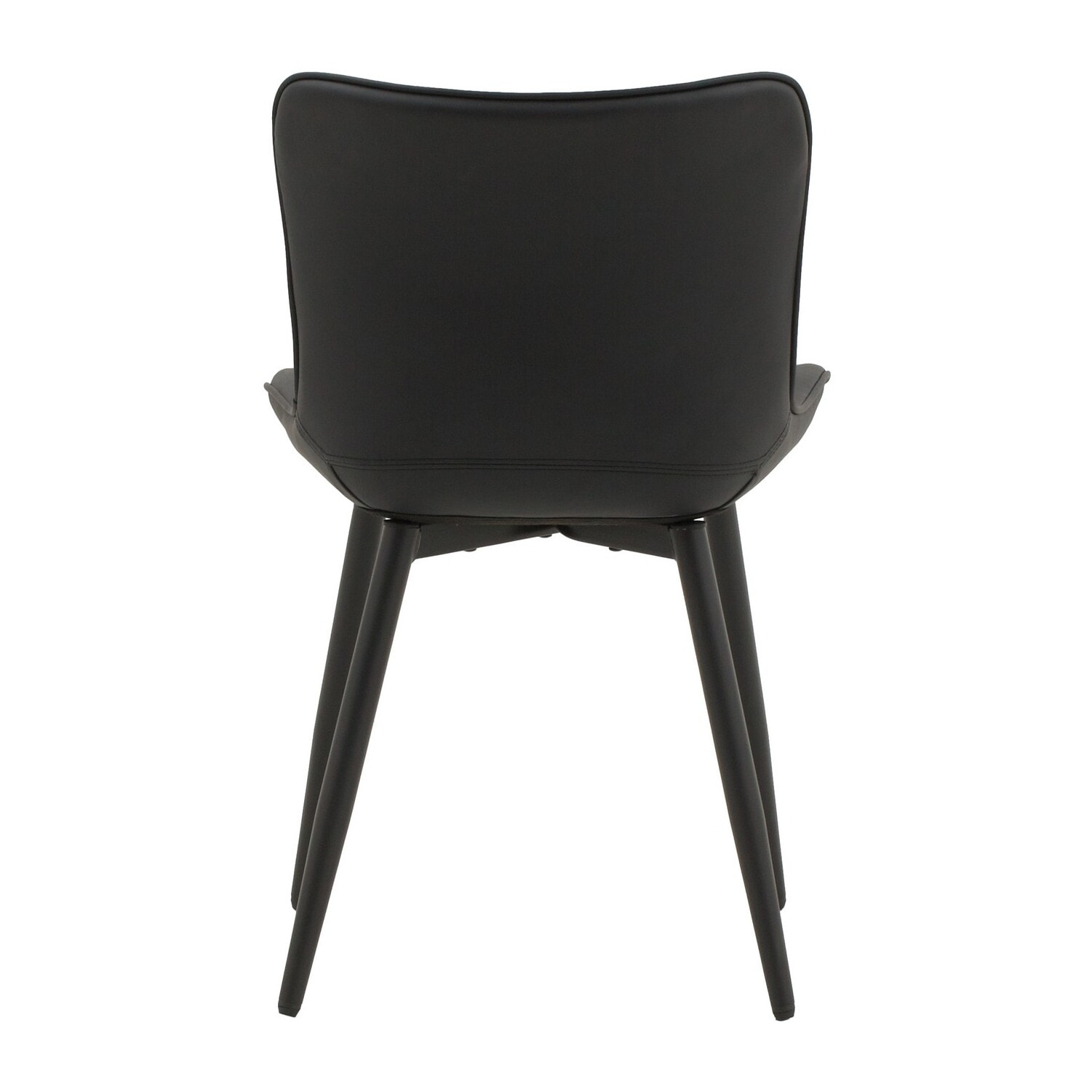 Set di 2 sedie KUDI CHIN in similpelle nero e gambe in metallo nero