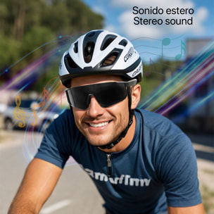 Occhiali sportivi intelligenti QY01, chiamata bluetooth, assistente vocale, controllo remoto della fotocamera.