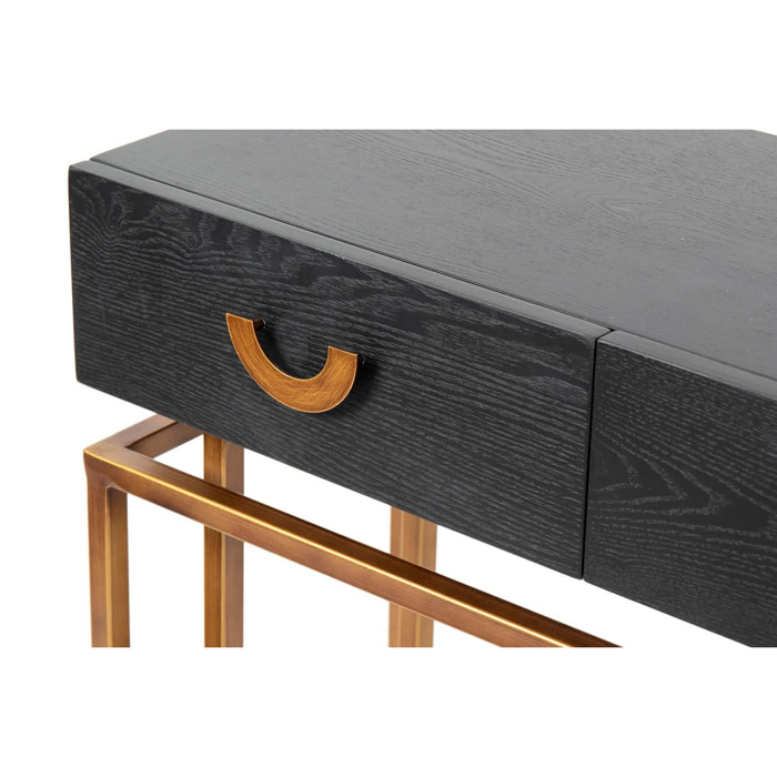 Consola Madera-metal Negro-dorado 80x35x77,3 Cm