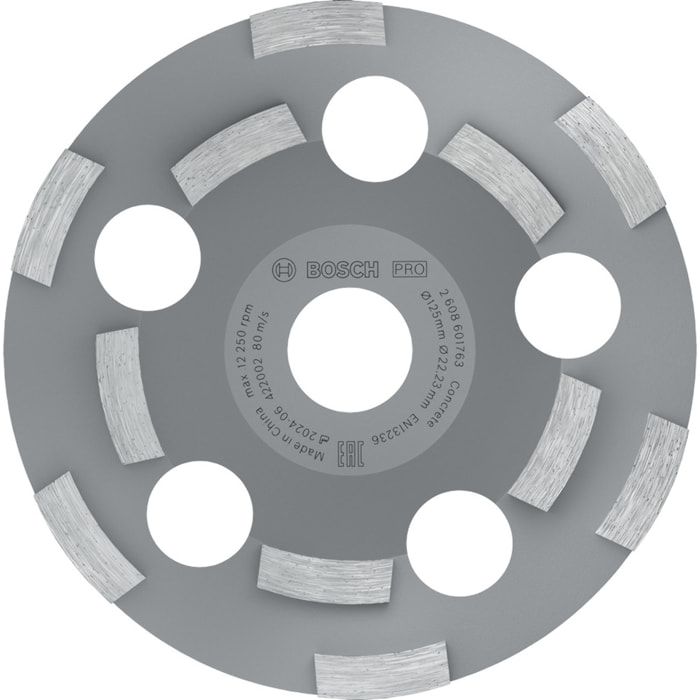 Meule diamantée BOSCH EXPERT Pour Abrasive, résine, peinture, colle, amiante Ø125 MM - 2608602553