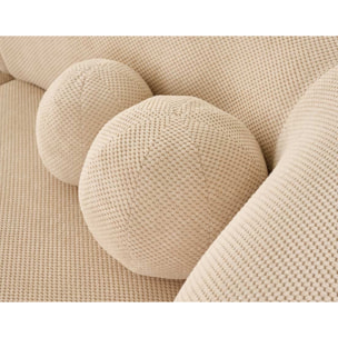 Charles - canapé droit 3 places en velours texturé - Beige