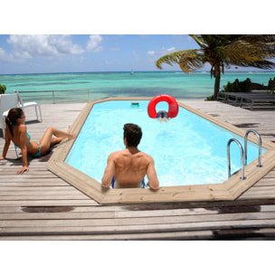 Piscine bois " Cordoue " - 3.48 x 2.15 x 1.18 m + Bâche à bulles 180 µ - Bâche hiver 280 g/m²