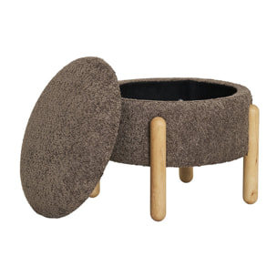 Rosie - pouf - en tissu bouclette - Marron