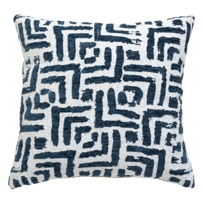 Housse de coussin Jeni chenille bleu égéen 40x40cm