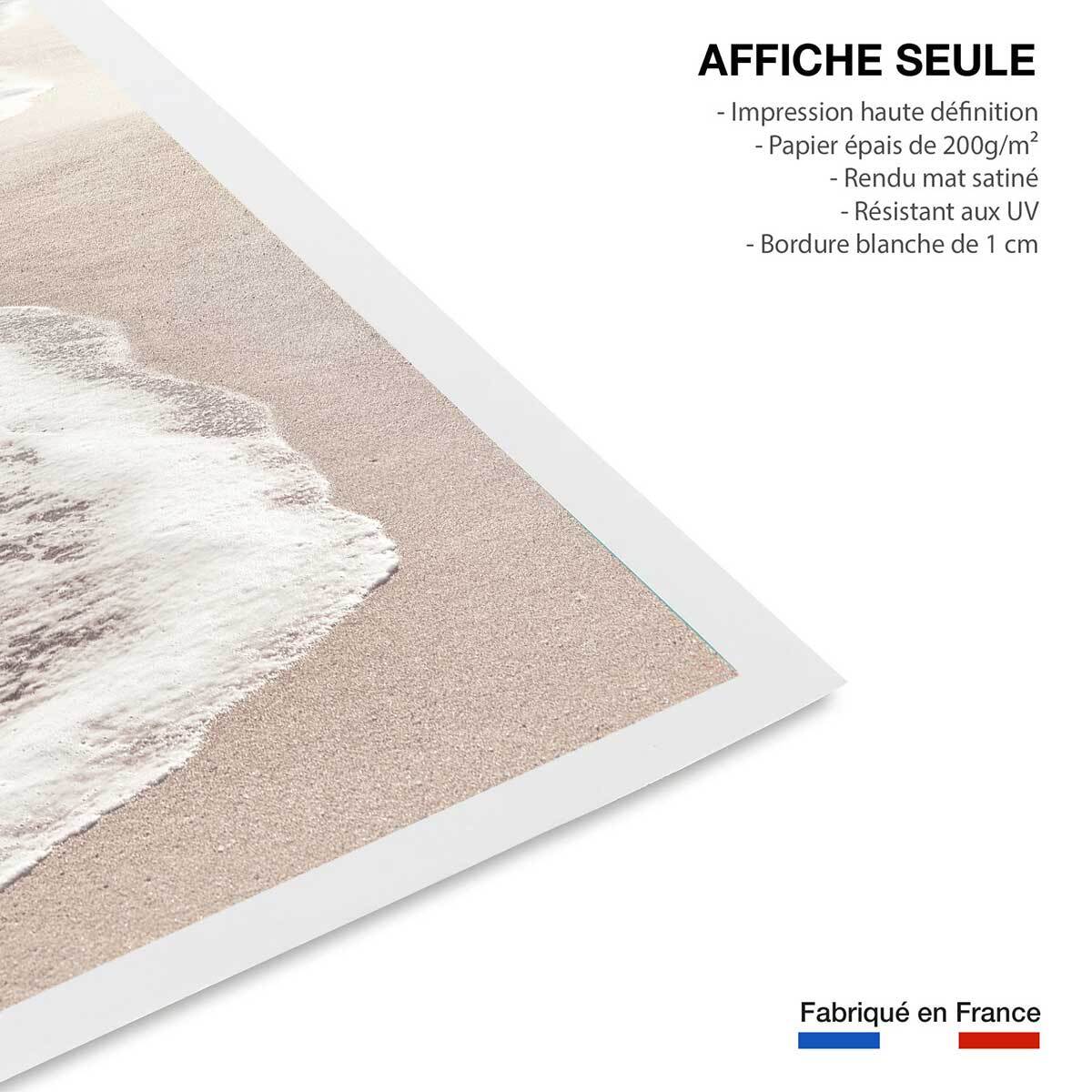 Poster rivage rose Affiche seule