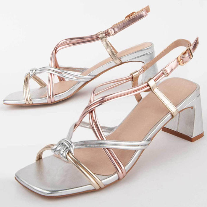 Sandalia De Tacón - Multicolor - Altura: 6 Cm