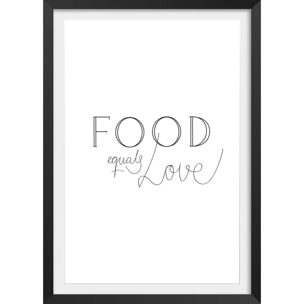 Affiche  food love Affiche + cadre en bois - Noir