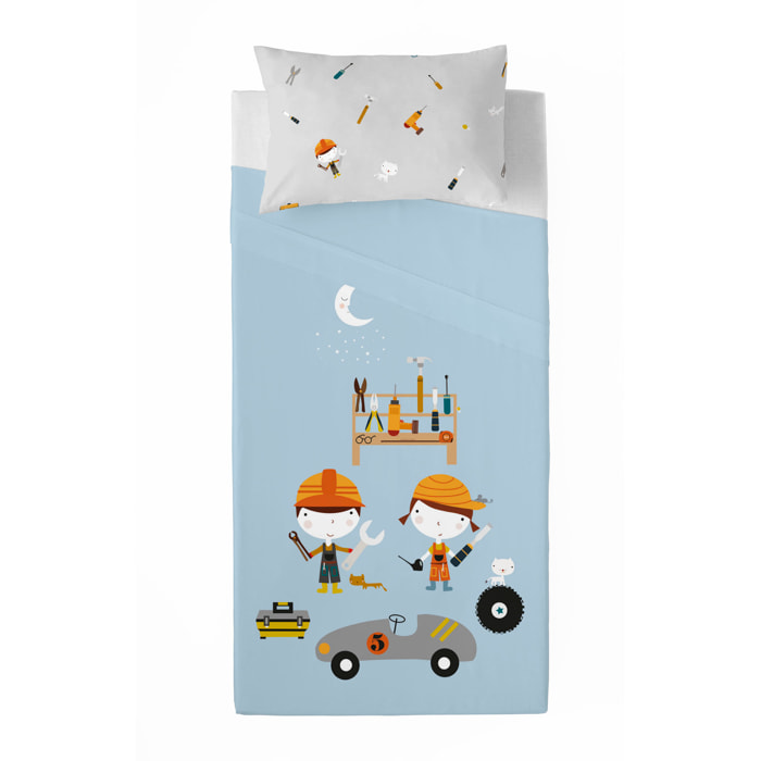 Haciendo el Indio - Juego de Sábanas Estampadas - Infantil - Incluye 1 Funda de Almohada - 100% Algodón - Herramientas