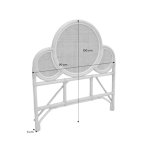Tête de lit exotique rotin chambre enfant 90 x 100 cm LIOR