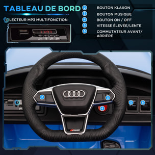 Véhicule électrique enfant Audi RS e-tron GT V. max. 5 Km/h télécommande effets sonores + lumineux bleu