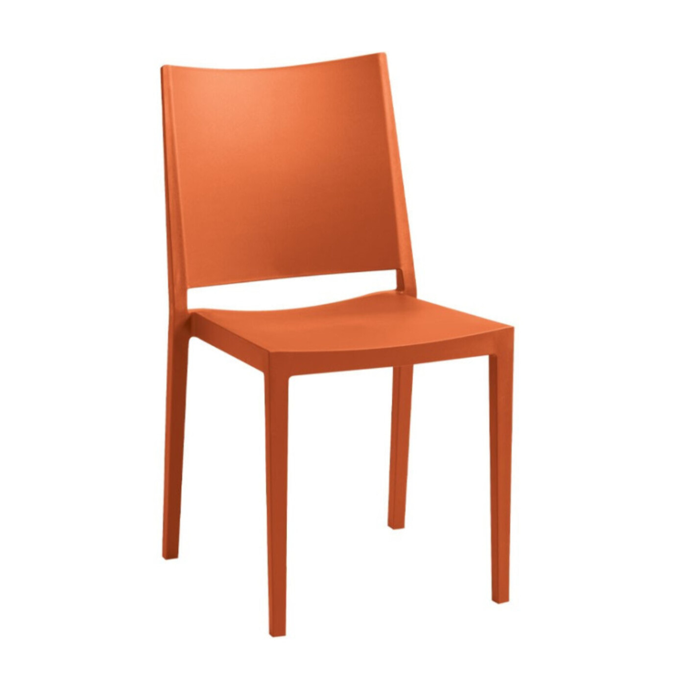 Lot de 2 chaises de jardin en plastique - terracotta - LAGOS