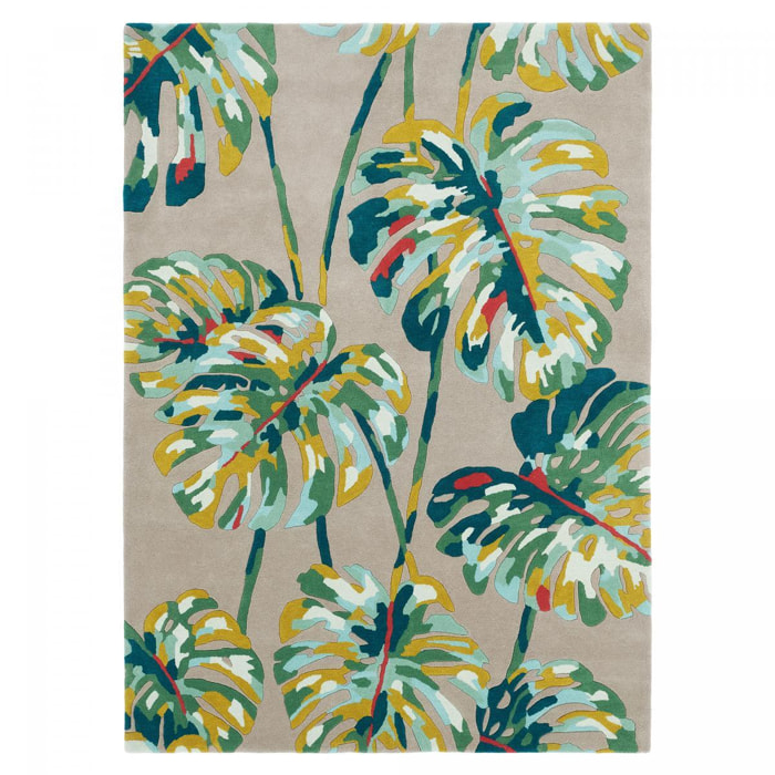 Tapis salon et chambre fait à la main en laine motif floral ZATA