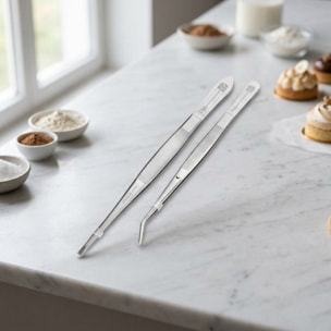 Lot de 2 pinces à dresser inox 18 et 15,5 cm FM Professional Pâtisserie