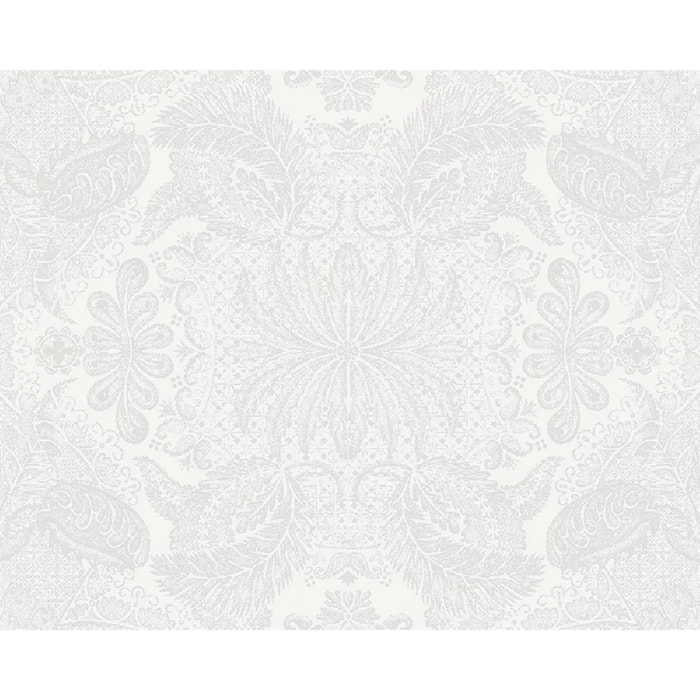 Set pur coton enduit motif jacquard Mille isaphire blanc