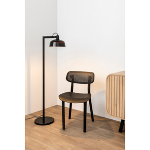 TATAWIN Lámpara pie cristal de salón negro