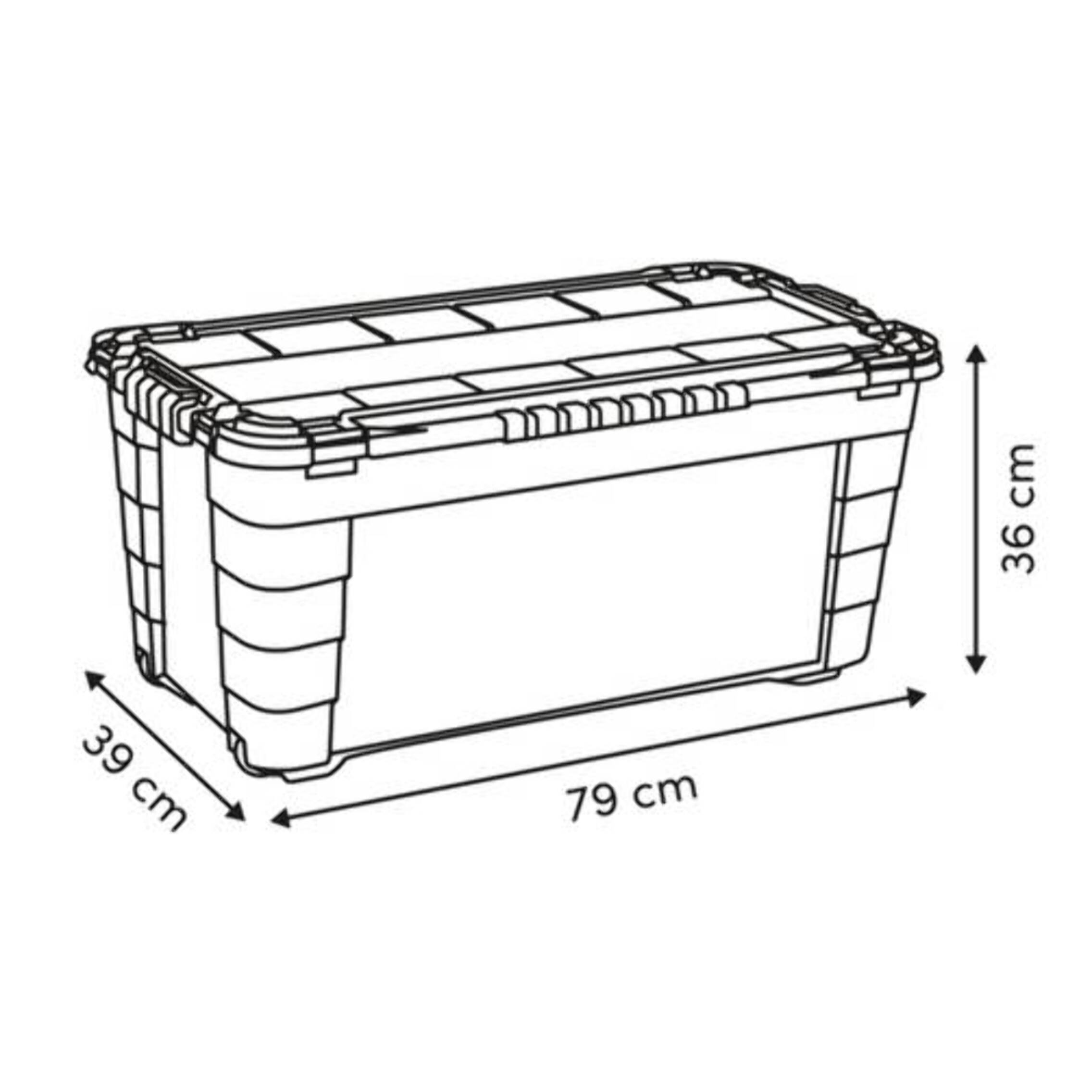 Boîte de rangement rectangulaire Block'it 80L transparent