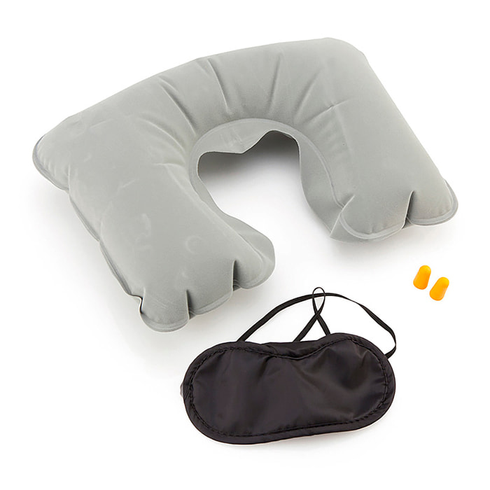 Set da viaggio 3 accessori. Copertura in pelle scamosciata