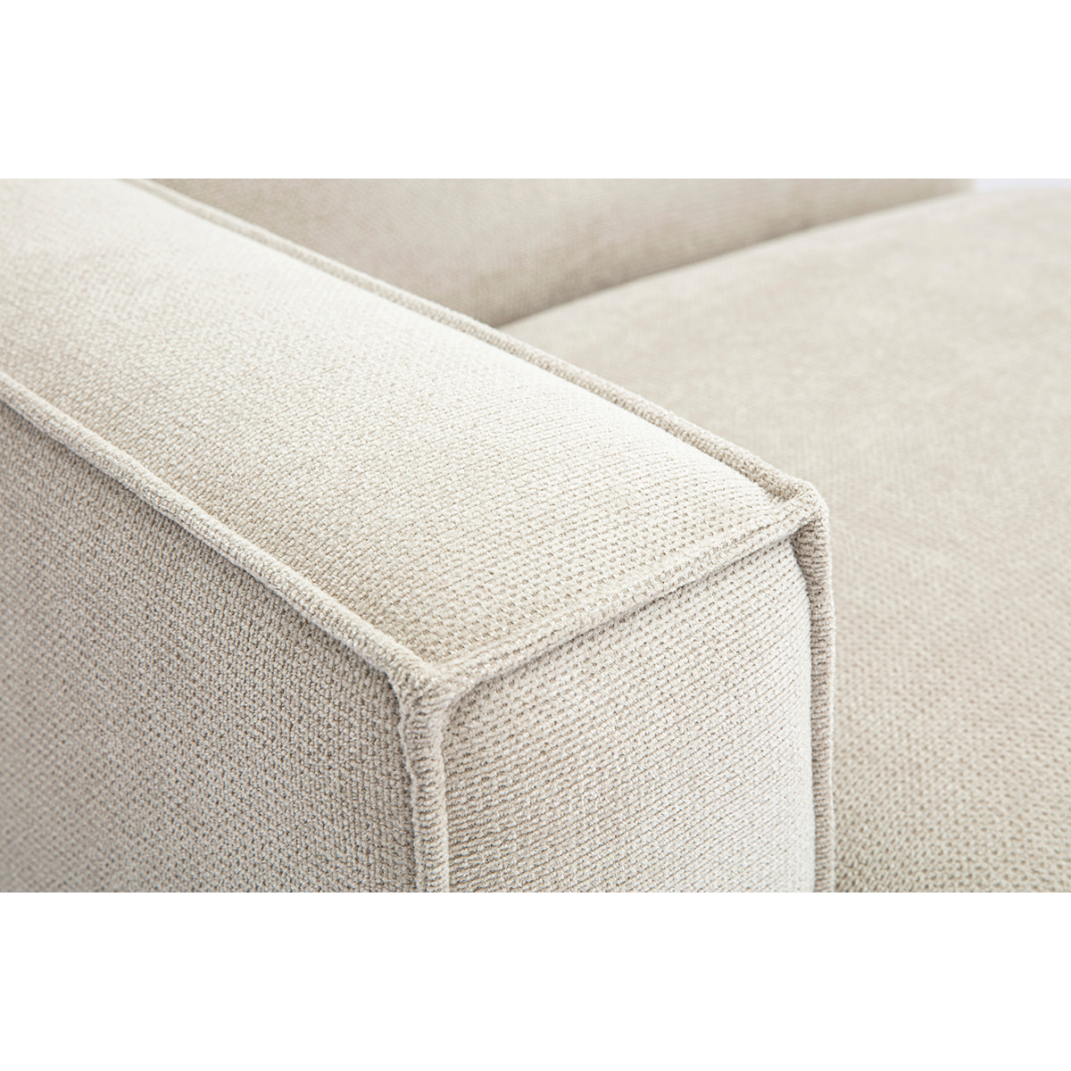 Module d'angle gauche pour canapé en tissu chenille beige SPLIT