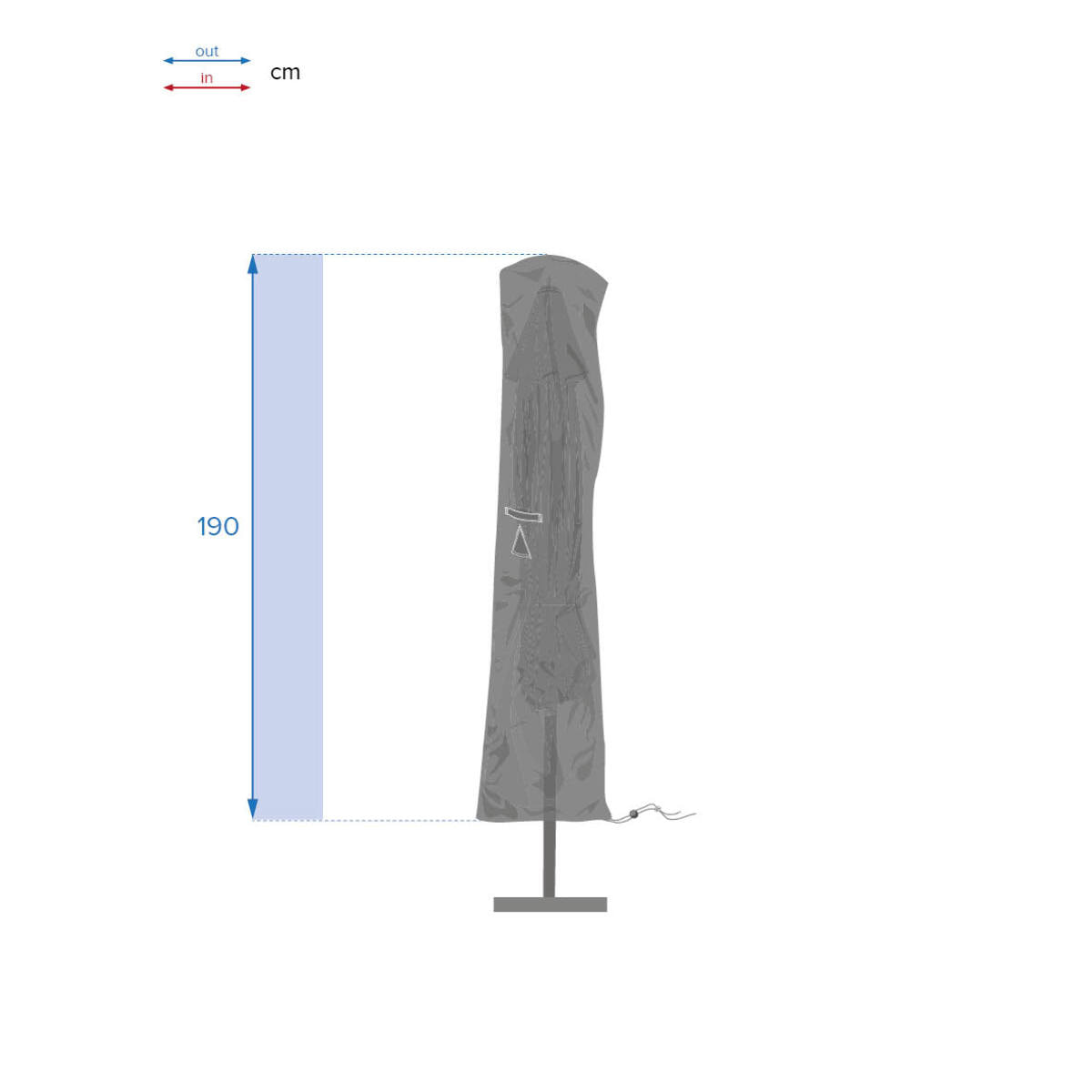 Housse de protection "Hambo" pour parasol droit 190x50x50cm en polyester