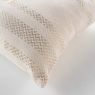 Coussin bohème doré déhoussable - Blanc