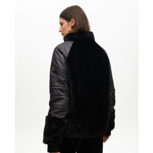 Cappotto combinato piume e pelliccia