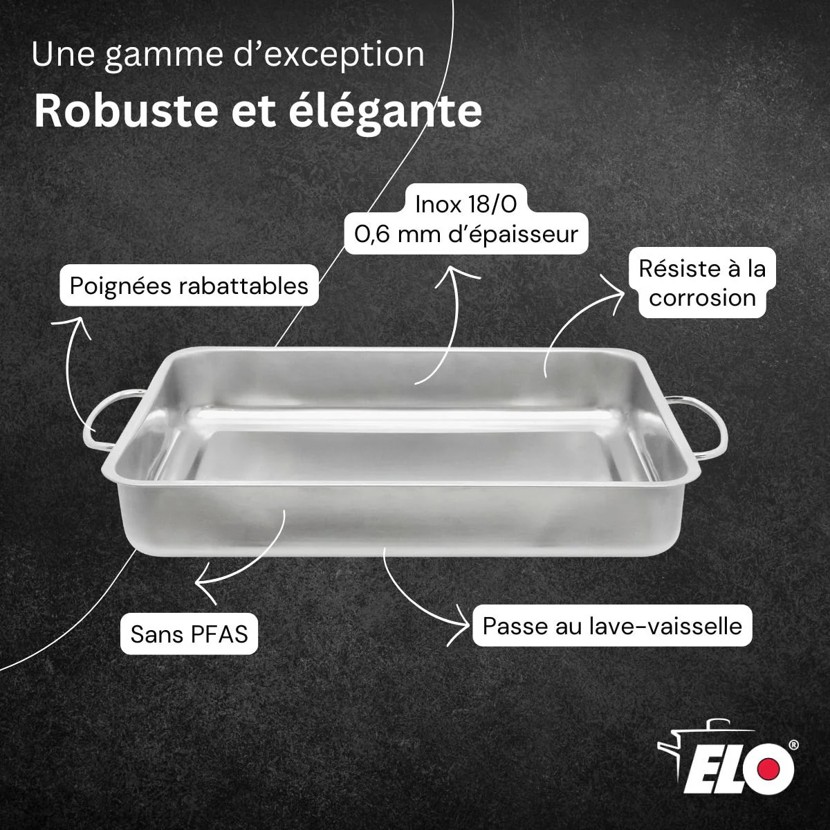 Plat à four acier inoxydable Elo Edition Red