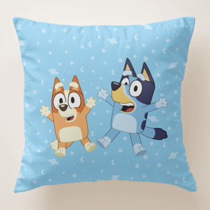 Funda cojin BLUEY con relleno 45x45 .