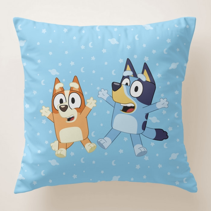 Funda cojin BLUEY con relleno 45x45 .