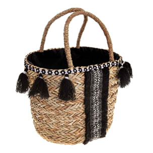 Panier nazareth pompon noir 31cm