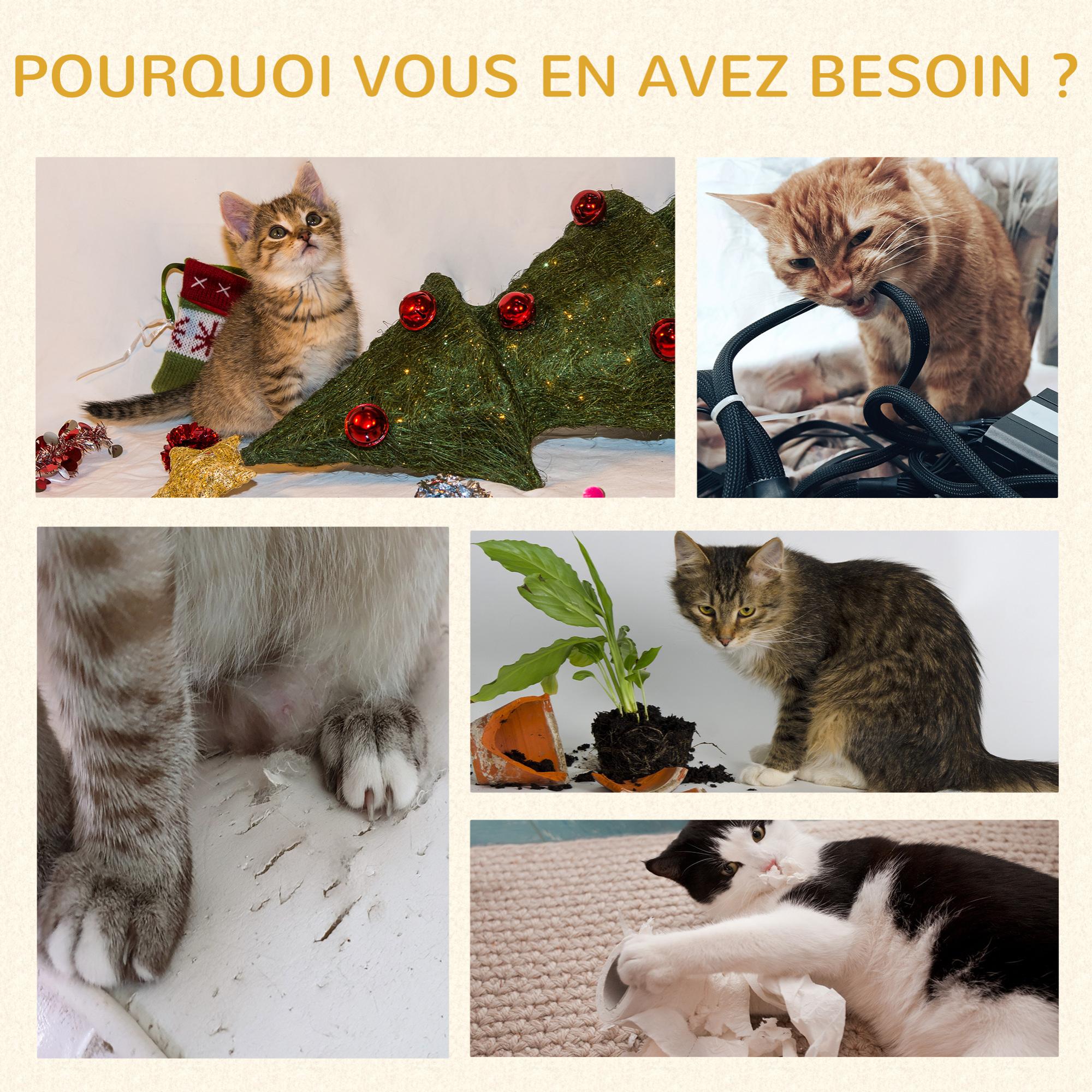 Arbre à chat multi-équipement griffoirs grattoirs plateforme niche hamac jeu boule suspendue gris