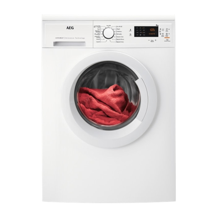 LAVADORA AEG CARGA FRONTAL LFA5I82WRE. 8 KG. DE 1200 R.P.M. BLANCO. CLASE A