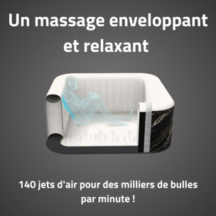 Bestway Spa gonflable carré Lay-Z-Spa Hollywood Luxe AirJet LED 4-6 personnes