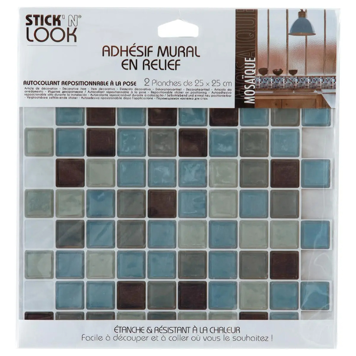 Lot de 2 stickers - carrelage - 26x26 cm