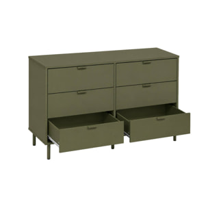 Commode décor bois et métal 6 tiroirs ELLIE