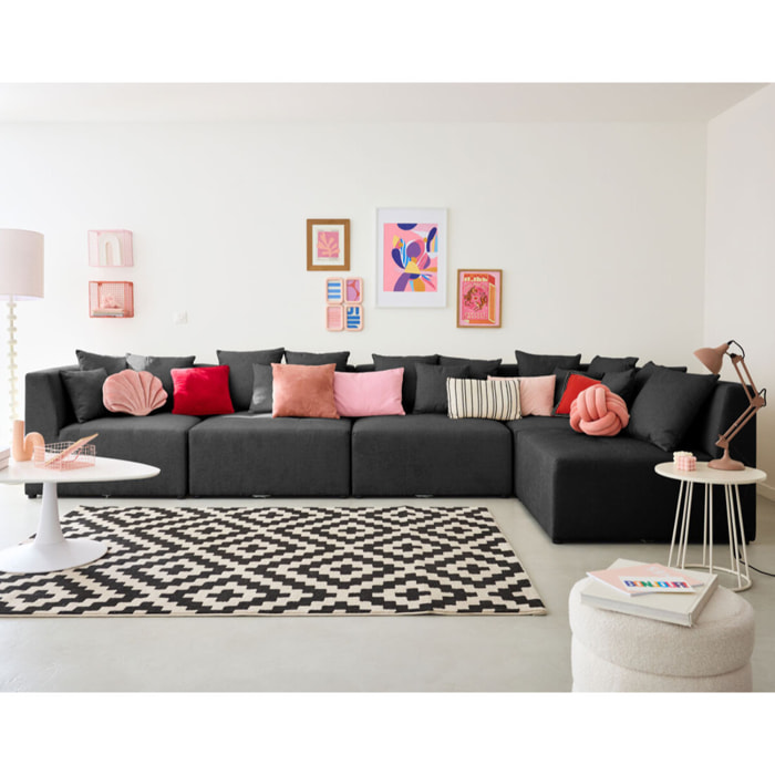 Amalfi - module d'assise sans accoudoirs - 1 place - en tissu - Gris foncé