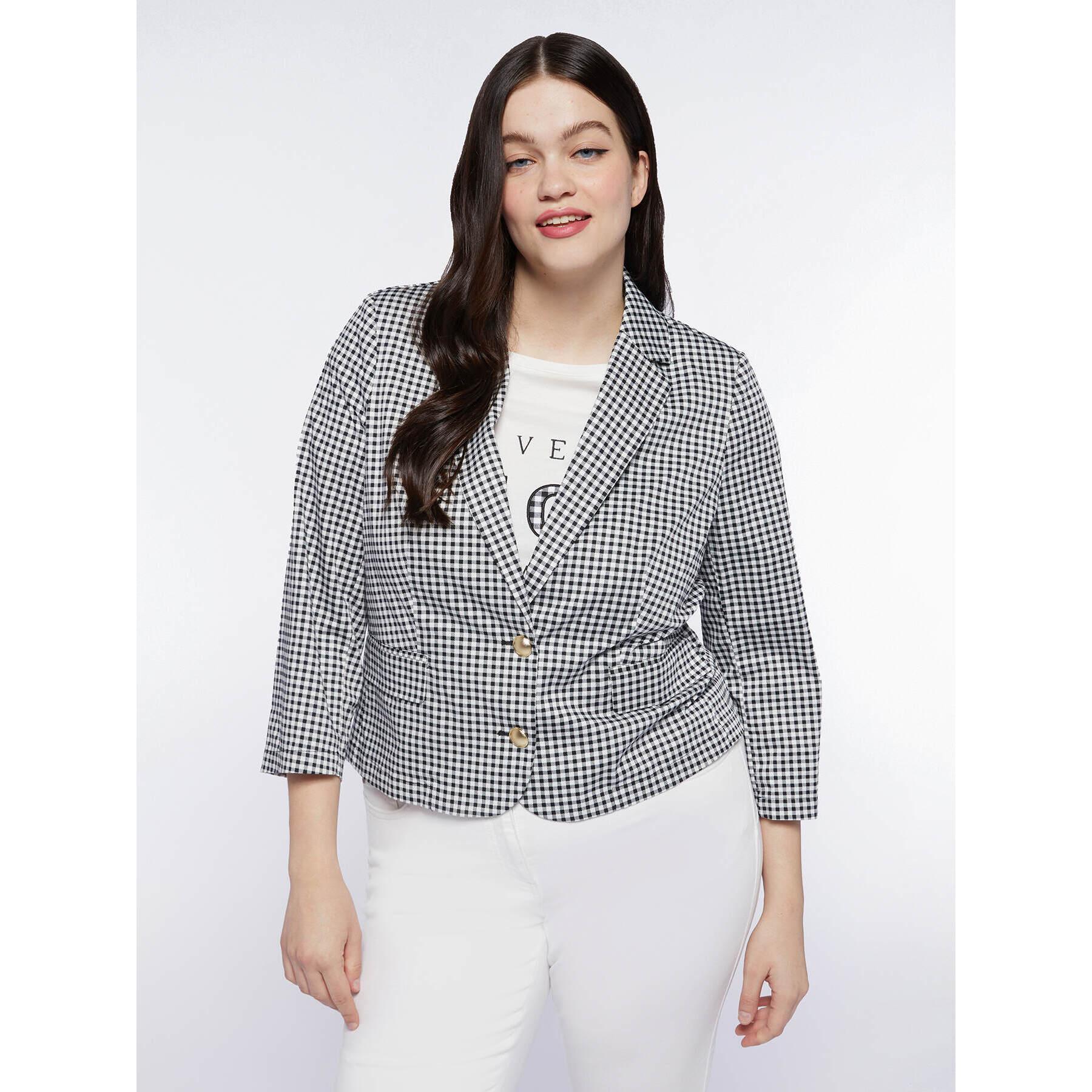 Fiorella Rubino - Blazer de cuadros Vichy - Negro