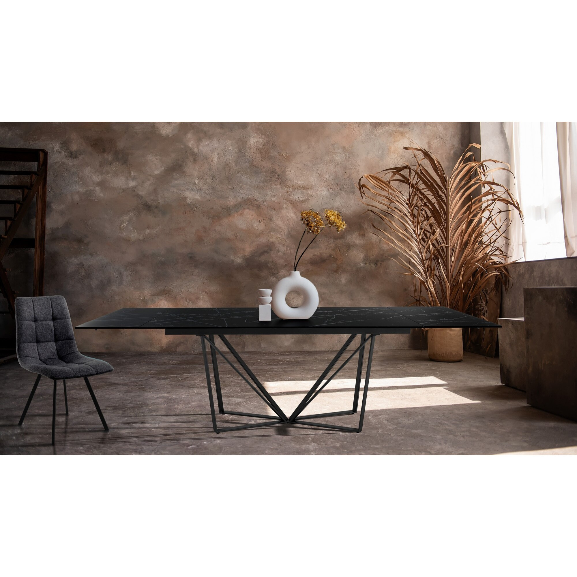 TOMASUCCI Table extensible SPINNE MARBRE NOIR