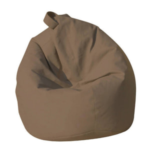 Pouf Azelia, Poltrona multiuso, Poltroncina sacco, Pouf poggiapiedi, Made in Italy, 70x70 h110 cm, Beige